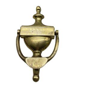 Vintage MCM Solid Brass Urn Door Knocker Made‎ in England 6.75" Patina Farmhouse